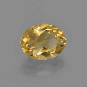 1.91 ct Gold Citrine Stone, Natural Citrine in Oval Facet Shape for Sale