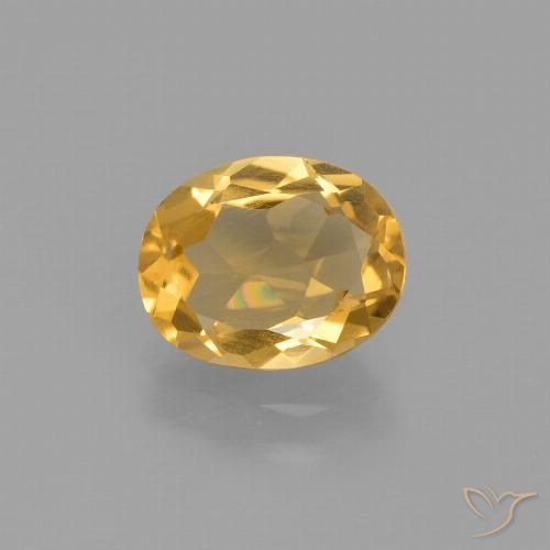 1.45 ct Golden Citrine Gemstone, Citrine Gem in Oval Facet Shape for Sale.