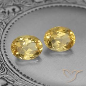 3.84 ctw Golden Citrine Stones, Natural Citrine in Oval Facet Shape for Sale