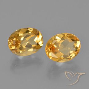 3.69 ctw Golden Citrine Stones, Natural Citrine in Oval Facet Shape for Sale