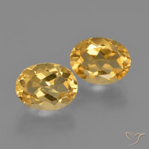3.52 ct Yellow Citrine, 8.9 x 6.8 mm Oval Cut From Brazil, Photo A