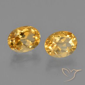 3.82 ctw Golden Citrine Stones, Natural Citrine in Oval Facet Shape for Sale