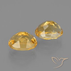 Citrine Gemstones in 9 x 7 mm (calibrated) Size for Sale, Citrine Stones in Light Orange-Gold Color