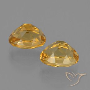 Citrine Gemstones in 9 x 7 mm (calibrated) Size for Sale, Citrine Stones in Light Orange-Gold Color