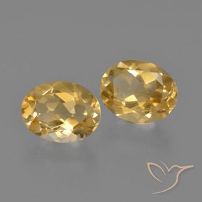 3.41 ctw Golden Citrine Stones, Natural Citrine in Oval Facet Shape for Sale