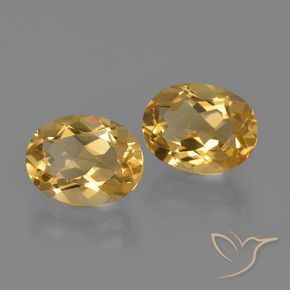 3.61 ctw Golden Citrine Stones, Natural Citrine in Oval Facet Shape for Sale