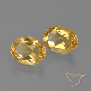 3.06 ctw Golden Citrine Stones, Natural Citrine in Oval Facet Shape for Sale
