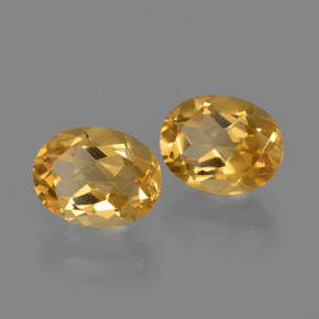 3.46 ctw Golden Citrine Stones, Natural Citrine in Oval Facet Shape for Sale