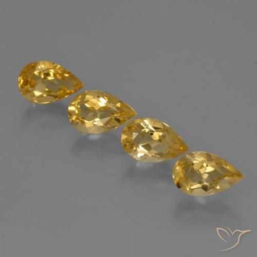 3.16ctw Natural Orange-Gold Citrine, Pear Shape, VS