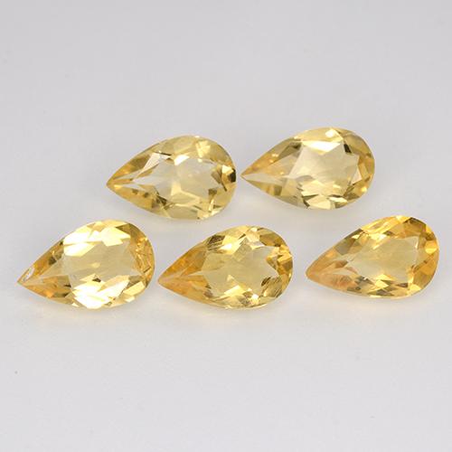 Golden Citrin Edelstein - 0.6ct Birnen Schliff (ID: 422914)