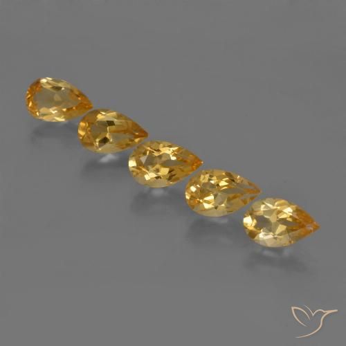 3.56ctw Natural Golden Citrine, Pear Shape, VS