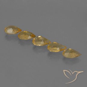Citrine Gemstones in 7.7 x 4.9 mm Size for Sale, Citrine Stones in Golden Color