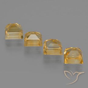 Citrine Gemstones in 6 x 6 mm (calibrated) Size for Sale, Citrine Stones in Medium-Dark Golden Color