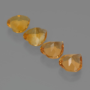 Citrine Gemstones in 7 x 6.8 mm Size for Sale, Citrine Stones in Deep Orange-Gold Color