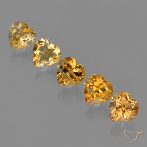 4.51ctw Natural Deep Orange-Gold Citrine, Heart, VVS-VS