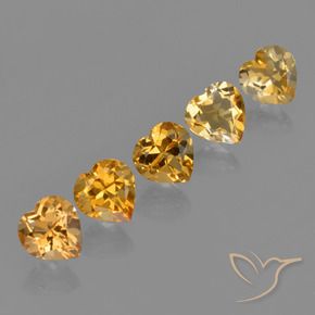 4.51 ctw Golden Citrine Stones, Natural Citrine in Heart Facet Shape for Sale