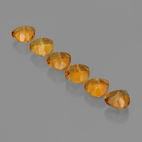 Citrine Gemstones in 6.9 x 6.7 mm Size for Sale, Citrine Stones in Gold Color