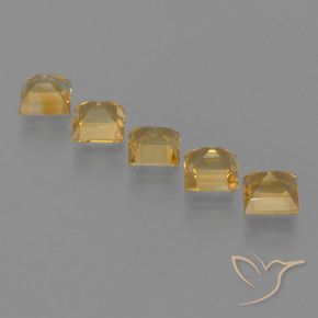 Citrine Gemstones in 6 x 6 mm (calibrated) Size for Sale, Citrine Stones in Golden Color