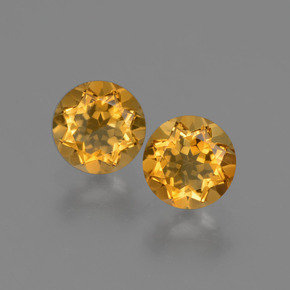 0.88 ct Gold Citrine Gemstone, Citrine Gem in Round Facet Shape for Sale.