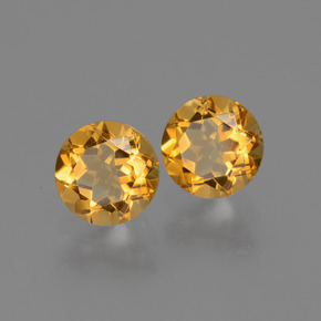 0.88 ct Gold Citrine Stone, Natural Citrine in Round Facet Shape for Sale