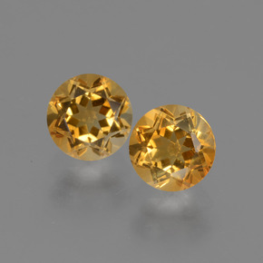 0.96 ct Gold Citrine Gemstone, Citrine Gem in Round Facet Shape for Sale.