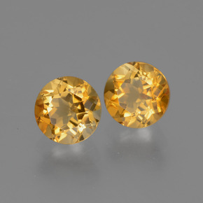 0.96 ct Gold Citrine Stone, Natural Citrine in Round Facet Shape for Sale