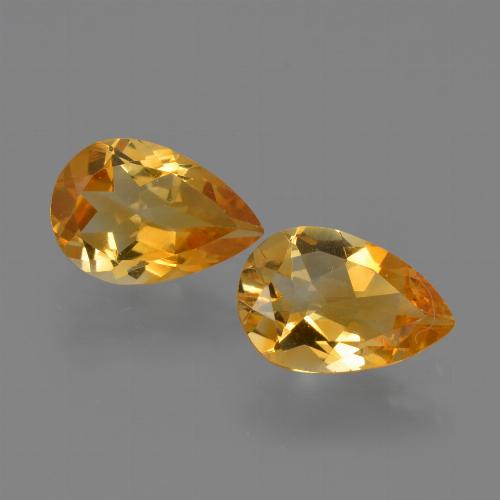 Gold Citrine Gem - 1ct Pear Facet (ID: 427085)