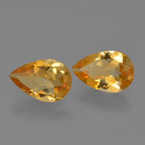 2.00 ctw Golden Citrine Stones, Natural Citrine in Pear Facet Shape for Sale