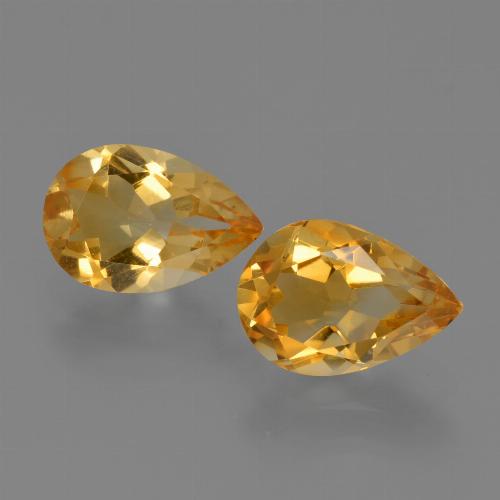 Deep Orange-Gold Citrine Gem - 1.2ct Pear Facet (ID: 427086)