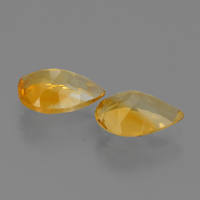 Citrine Gemstones in 9.1 x 6.3 mm Size for Sale, Citrine Stones in Deep Orange-Gold Color