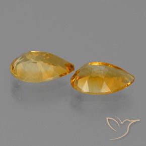Citrine Gemstones in 9 x 6 mm (calibrated) Size for Sale, Citrine Stones in Deep Orange-Gold Color