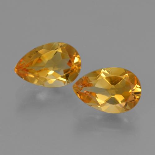 Dark Orange-Gold Citrine Gem - 1.2ct Pear Facet (ID: 427128)