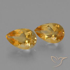 2.38 ctw Golden Citrine Stones, Natural Citrine in Pear Facet Shape for Sale