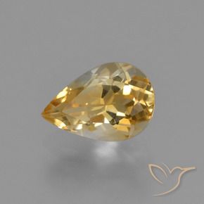 1.24 ct Golden Citrine Stone, Natural Citrine in Pear Facet Shape for Sale