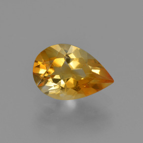 Dark Orange-Gold Citrine Gem - 1.2ct Pear Facet (ID: 427167)