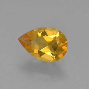 1.18 ct Gold Citrine Stone, Natural Citrine in Pear Facet Shape for Sale
