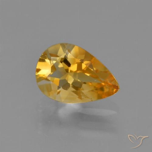 1.09 ct Yellow Citrine, 9 x 6.1 mm Pear Cut From Brazil, Photo A