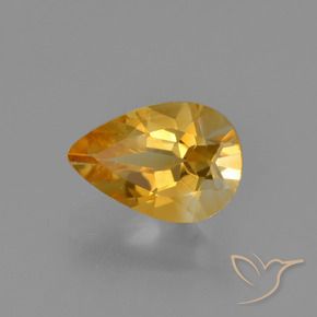 1.09 ct Golden Citrine Stone, Natural Citrine in Pear Facet Shape for Sale