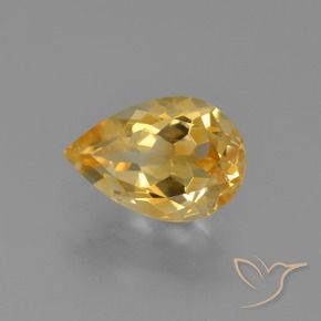 1.24 ct Golden Citrine Stone, Natural Citrine in Pear Facet Shape for Sale