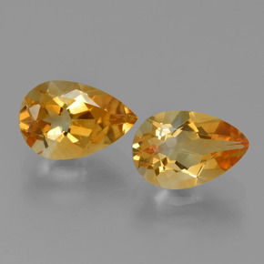Gold Citrine Gem - 1.2ct Pear Facet (ID: 427280)