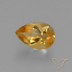 1.25 ct Golden Citrine Stone, Natural Citrine in Pear Facet Shape for Sale