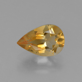 Medium Orange Citrin Edelstein - 1.1ct Birnen Schliff (ID: 427325)