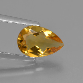Medium Orange-Gold Citrino Gem - 1ct Sfaccettatura a pera (ID: 427331)