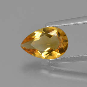 1.04 ct Golden Citrine Stone, Natural Citrine in Pear Facet Shape for Sale
