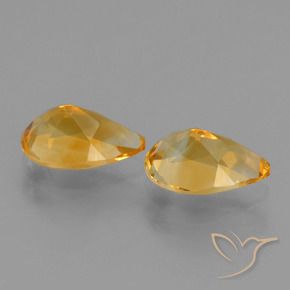 Citrine Gemstones in 9 x 6 mm (calibrated) Size for Sale, Citrine Stones in Medium-Light Orange-Gold Color