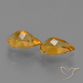 Citrine Gemstones in 9 x 6 mm (calibrated) Size for Sale, Citrine Stones in Deep Orange-Gold Color