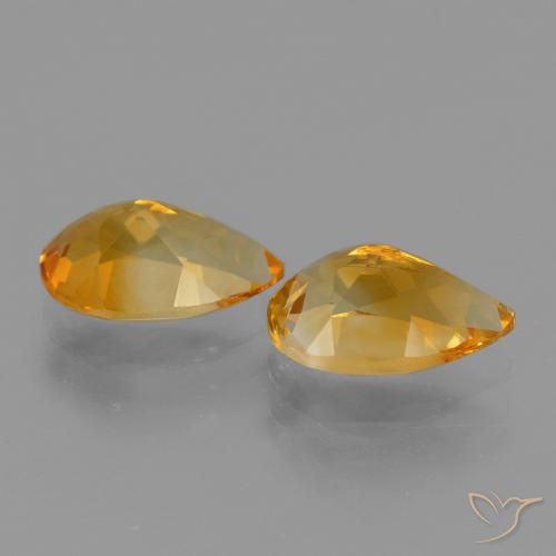 Citrine Gemstones in 9 x 6 mm (calibrated) Size for Sale, Citrine Stones in Dark Orange-Gold Color