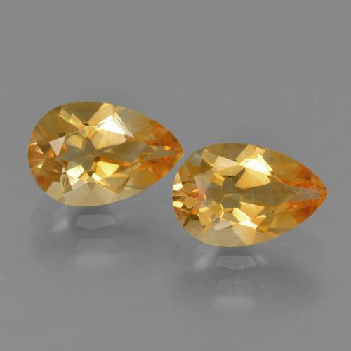 Medium-Light Orange-Gold Citrine Gem - 1.2ct Pear Facet (ID: 427447)