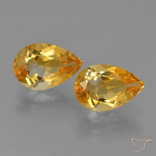 2.33ctw Natural Dark Orange-Gold Citrine, Pear Shape, VVS-VS