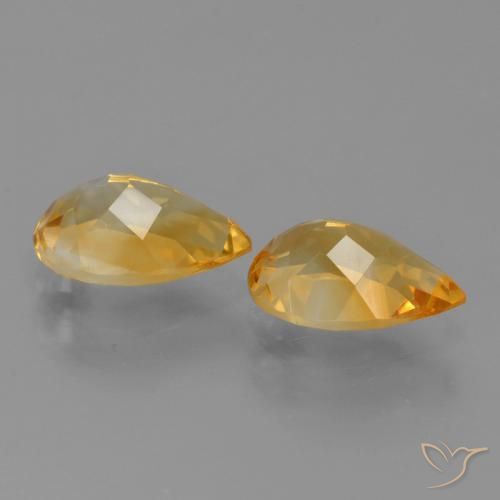 Citrine Gemstones in 9 x 6 mm (calibrated) Size for Sale, Citrine Stones in Dark Orange-Gold Color